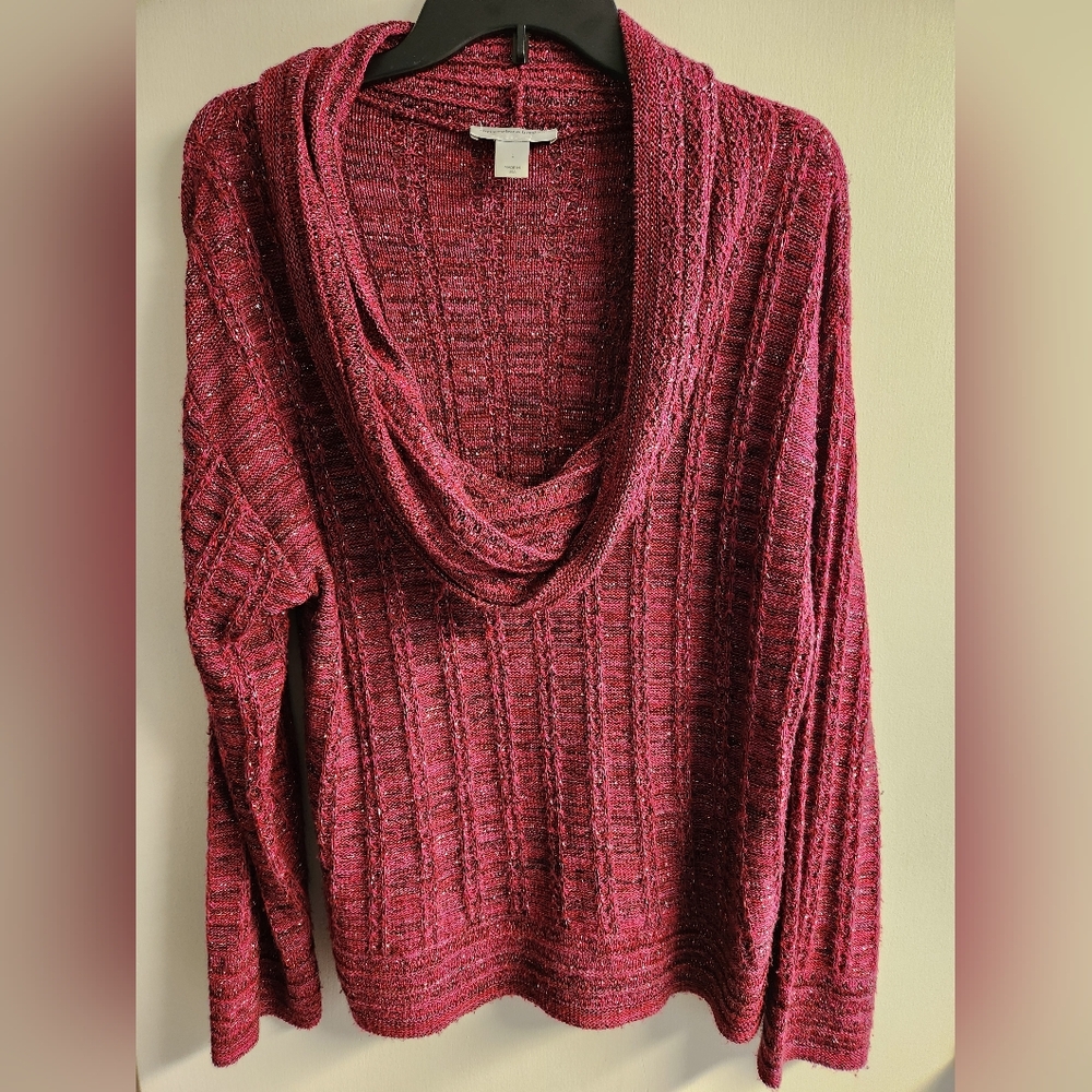 Christopher & Banks Rich Red Cowl Neck Sweater